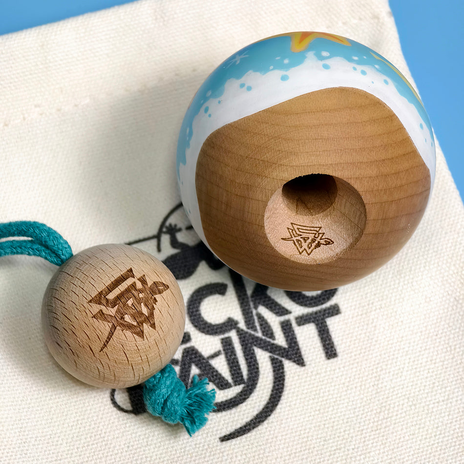 Winner Kendama Gecko paint hand-dawn tama only Ocean