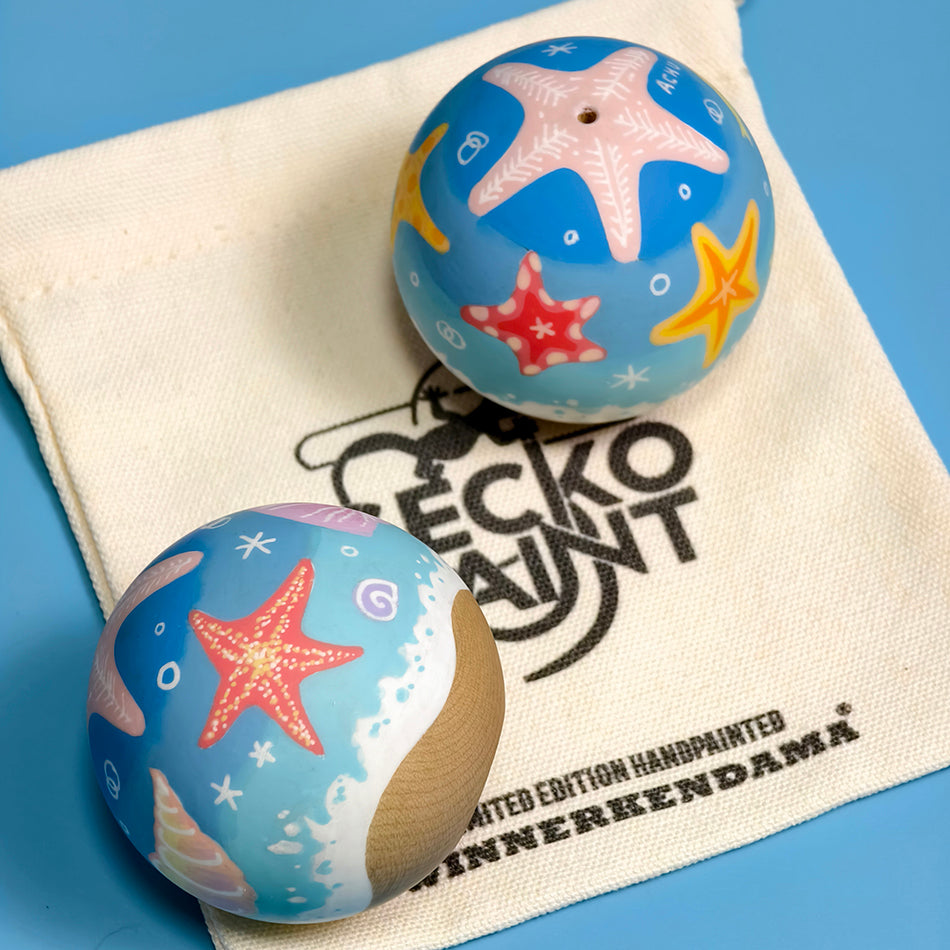 Winner Kendama Gecko paint hand-dawn tama only Ocean