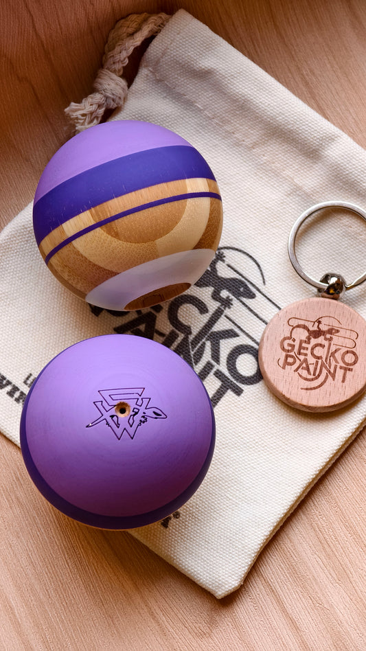 Winner kendama Gecko paint Bamboo Purple haze tama only