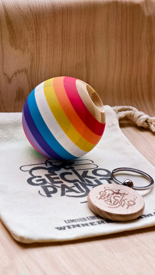 Winner kendama Gecko paint Bamboo Rainbow tama only