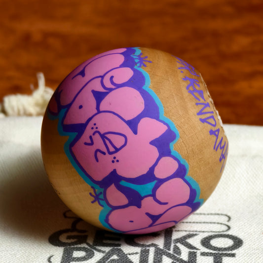 Winner Kendama Gecko paint Hand painted Pink Night walker tama only
