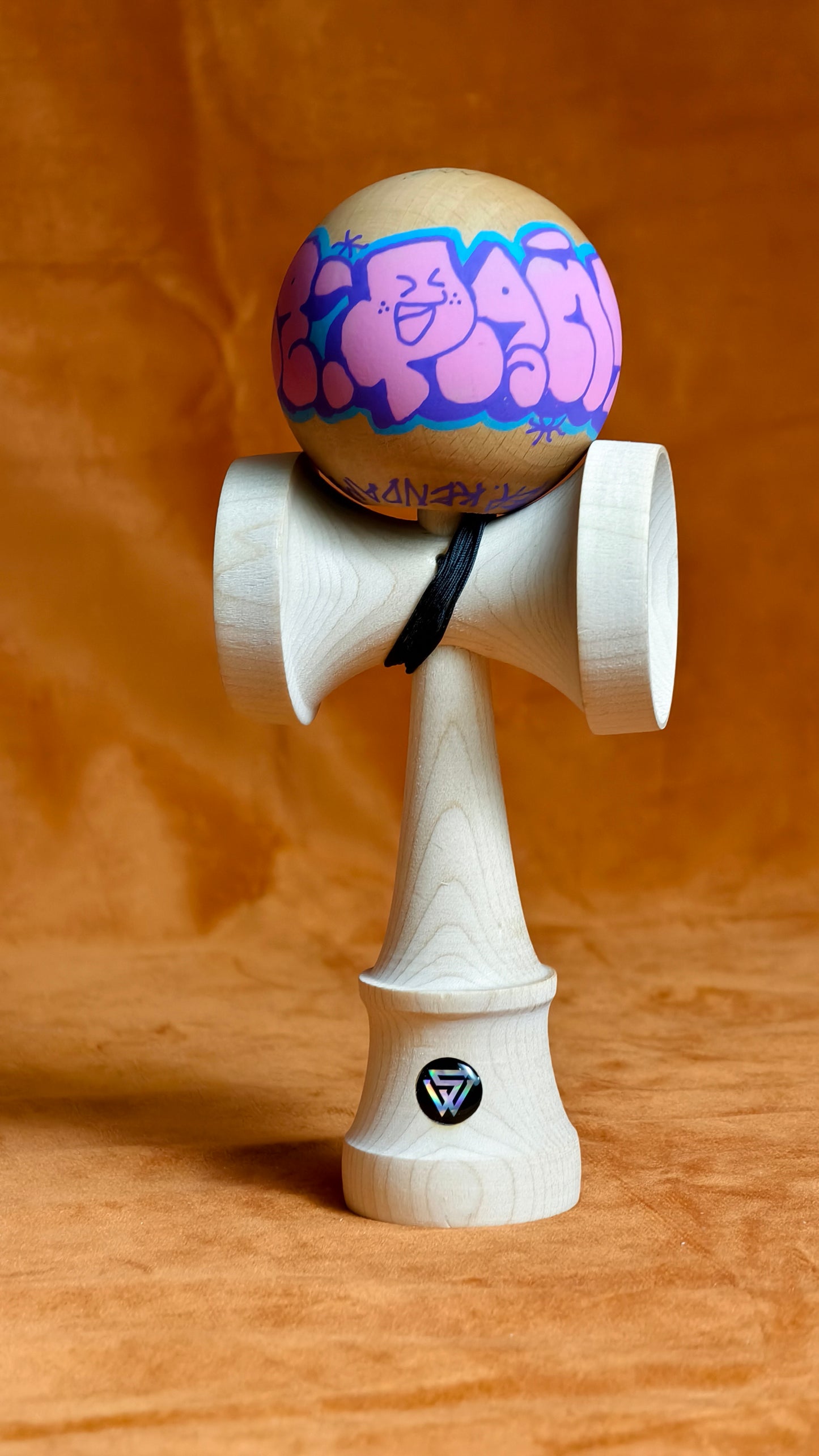 Winner Kendama Gecko paint Hand painted Pink Night walker tama only