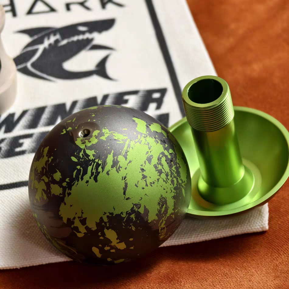 tamaho Winner Kendama X HOHO CNC Tetal Sandblasted green tama only