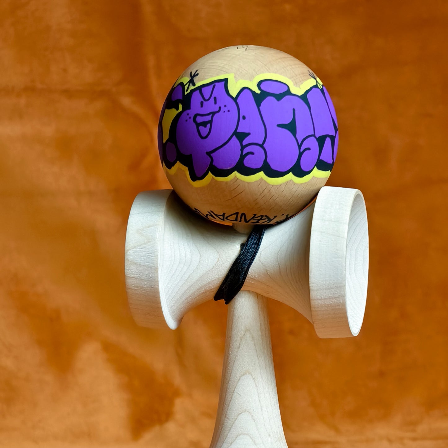 Winner Kendama Gecko paint  Hand painted Purple Night walker tama only
