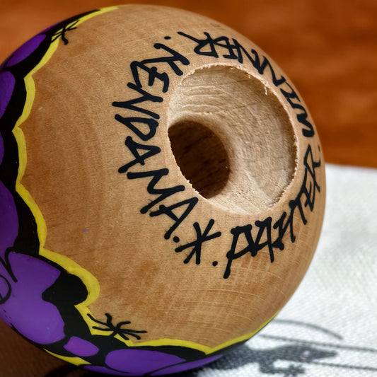 Winner Kendama Gecko paint  Hand painted Purple Night walker tama only