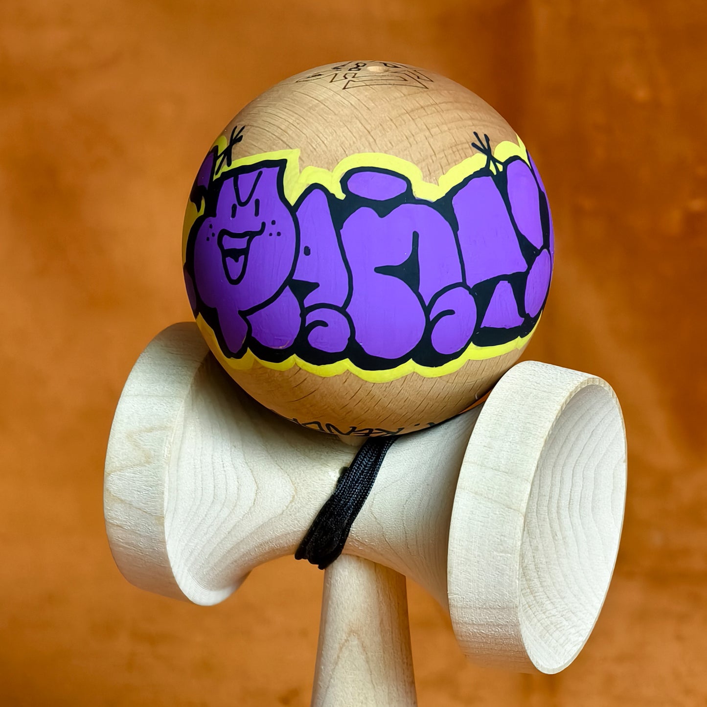 Winner Kendama Gecko paint  Hand painted Purple Night walker tama only
