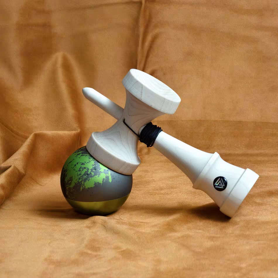 Winner Kendama X HOHO  CNC Tetal Sandblasted green tama only