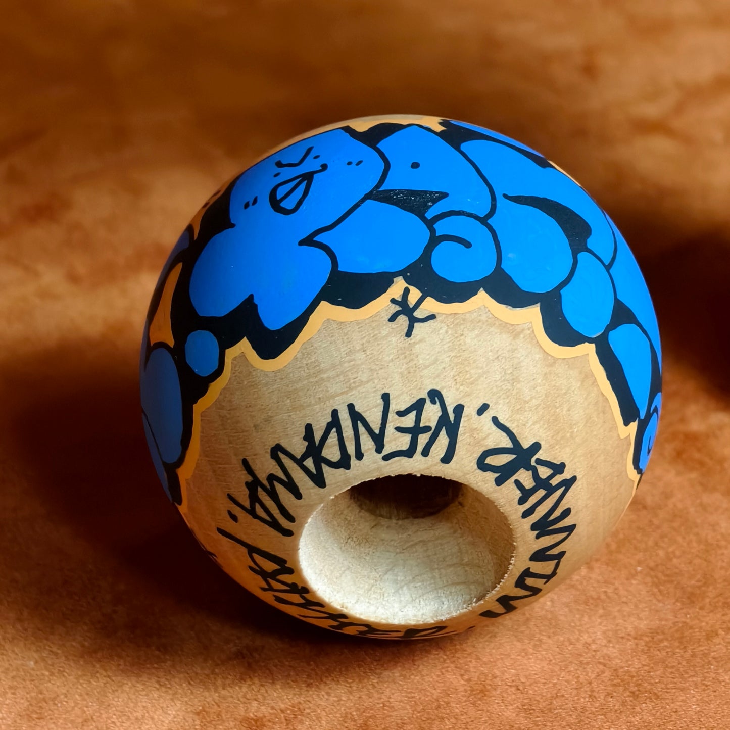 Winner Kendama Gecko paint  Hand painted Blue Night walker tama only