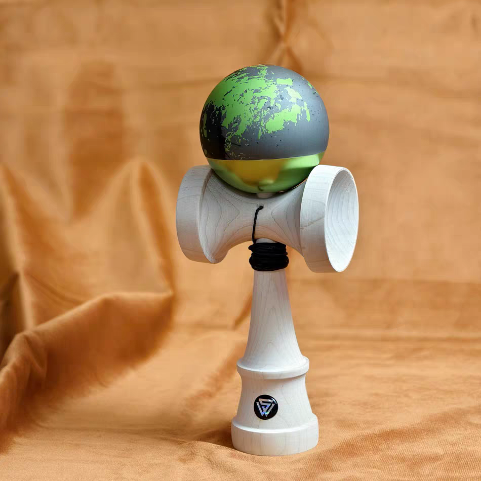 Winner Kendama X HOHO  CNC Tetal Sandblasted green tama only