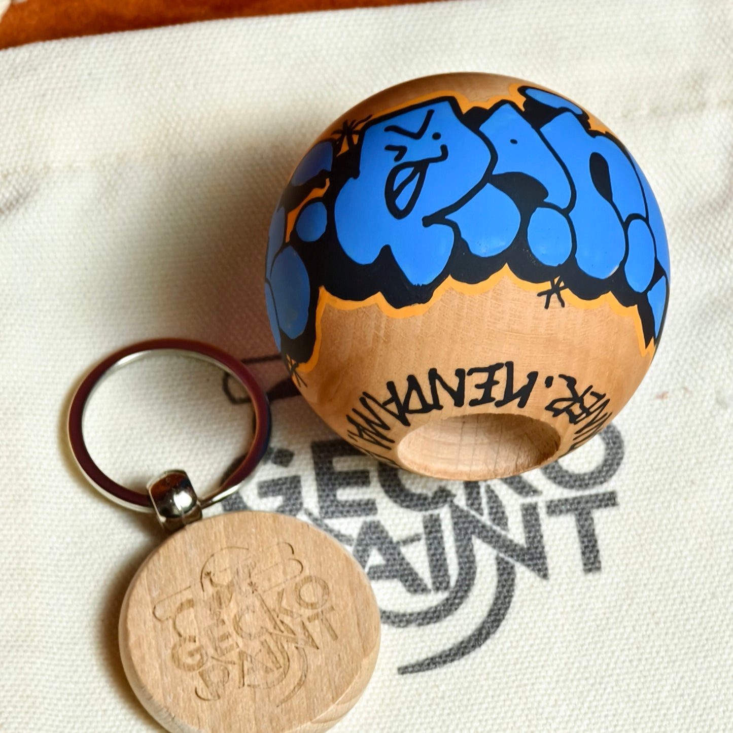 Winner Kendama Gecko paint  Hand painted Blue Night walker tama only